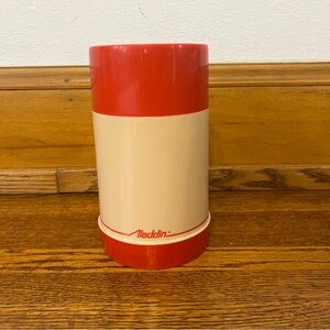 Vintage Aladdin Wide Mouth Pint Thermos - red/ivory